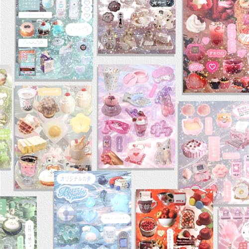Image of 800Pcs Cute Scrapbook Stickers Travel Japanese Sticker Book for Adult Kawaii Korean Stickers for Journaling Heisei Retro Aesthetic Sticker Bulk Manga Style Decor for DIY Crafts Junk Journal Gifts Sea
