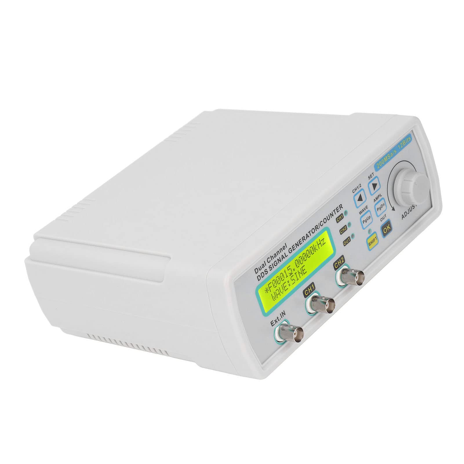 Shanrya Frequenzimetro Display LCD Ad Alta Precisione 25 MHz Generatore di Segnale Professionale Programmabile a Bassa Distorsione Contatore DDS 2 per Ingegneria Elettrica (Spina UE