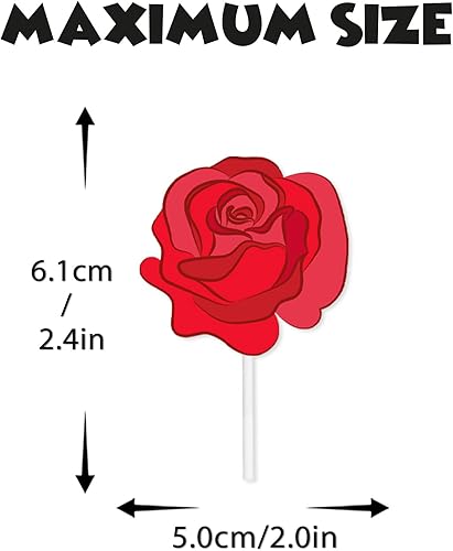 Miniatura 3 de 18 piezas de decoración de postre de rosas rojas para decoración de postre para el día de San Valentín, boda, aniversario, despedida de soltera,