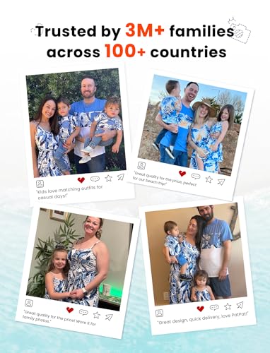 Image of PATPAT Matching Hawaiian Outfits for Family Summer Dress & Tee Sets | Mommy and Me Dresses, Hawaiian Dresses for Women, Matching Hawaiian Outfits for Couples, Beach Vacation, Family Photoshoot