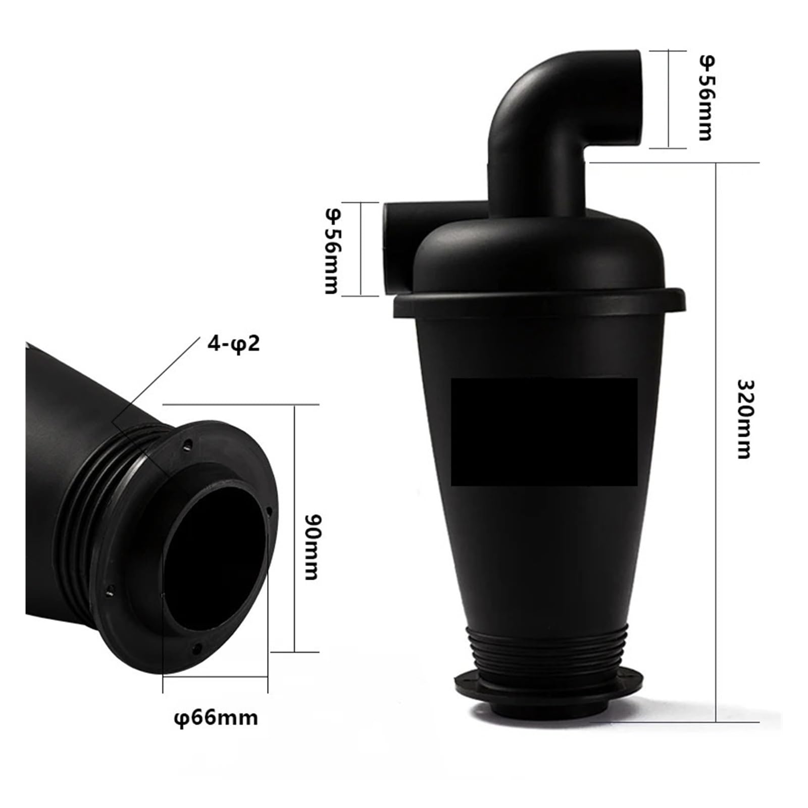 Kompatybilny z VCyclone Kompatybilny z odkurzaczem Kompatybilny z odpylaczem cyklonowym Filtr do obróbki drewna z turbodoładowaniem DIY Przemysłowy separator cyklonowy(White with elbow)