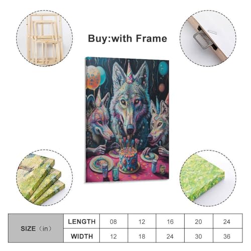 Idée cadeau avec cette impression sur toile de loup pour décoration murale de chambre