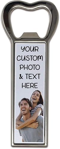 Abrebotellas con imán personalizado, foto personalizada, imagen y texto, accesorios de cerveza resistentes de metal