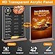 OFFCUP Acryl Display Ständer, 2 Stück Acryl Tischaufsteller A4 mit Holzfuß, T-Ständer Aufsteller Doppelseitiger Vertikaler Menükartenhalter für Restaurants, Cafés, Büros, Fotos
