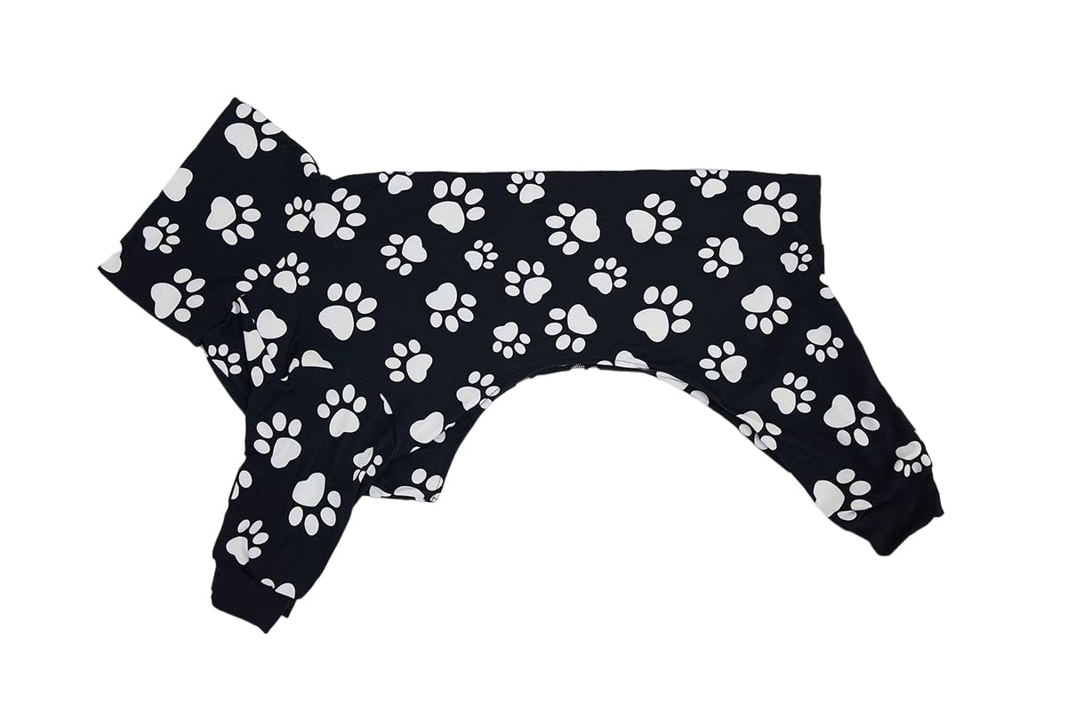 Cnkwei Pijama para perro, tamaño mediano y grande, con estampado de huellas de perro