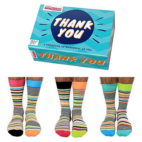 United Oddsocks - Thank You - Box of 6 Mens Oddsocks - UK 6-11 EUR 39-46 US 7-12 Cover