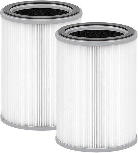 Nispira 3 en 1 True HEPA con filtros de repuesto de carbón activado, compatible con TOPPIN TPAP001 Purificador de aire Comfy Air C2, 2 paquetes