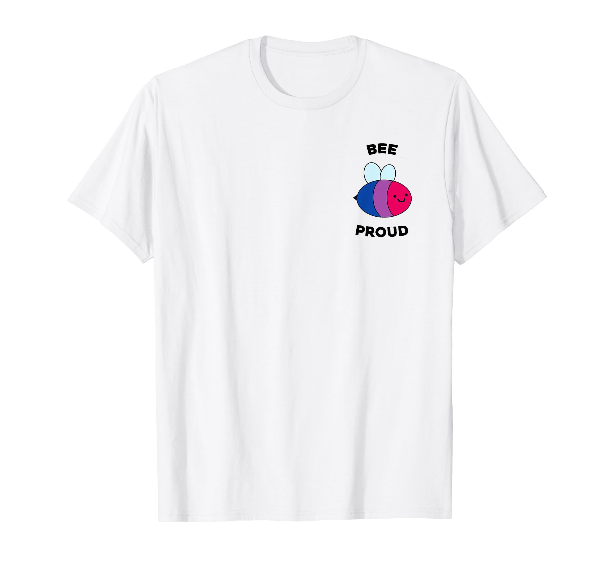 Bee Proud Bisexual Flag Tshirt Pocket Bi Bee Bi Flag Pride T-Shirt, White