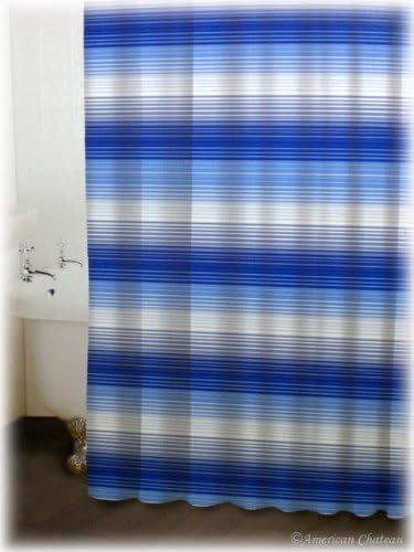 Amazon.com: American Chateau Chic Blue Retro Sea Horizontal Stripe Bath ...