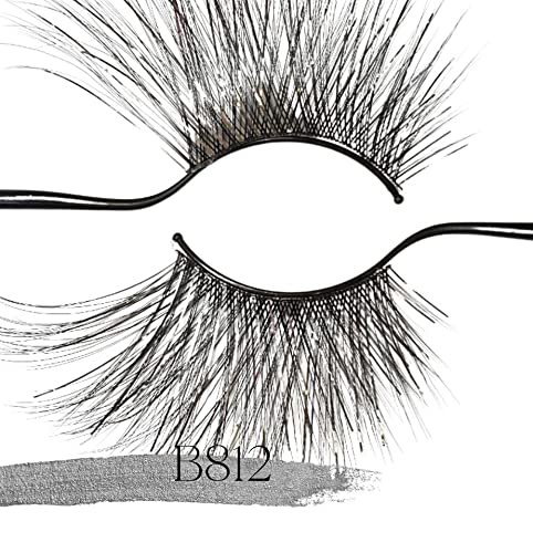 B812 Eldora Real Hairs False Lashes Eyelashes Extra Long NEW B812 Silver - Image 2