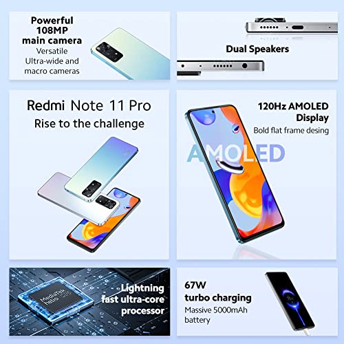 Xiaomi Redmi Note 11 Pro 6/128 GB - 108 MP Kamera & Hålurar, Blå
