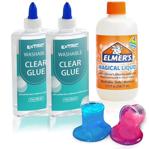 Slime Kit for Girls and Boys, Slime Activator with 2 Clear Glue, Slimes Making Kit, Great for Gifting and Party's