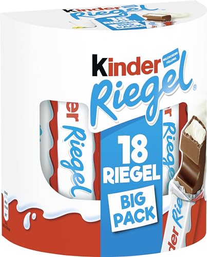 Kinder Riegel - 18 Einzelriegel, einzeln verpackte Schokoriegel,...
