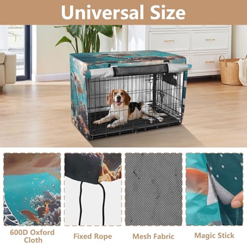 Housse de cage imperméable chien corail coloré L