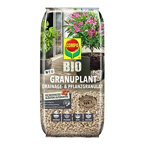 COMPO BIO GRANUPLANT Drainage- und Pflanzgranulat, Zur Verwendung mit Blumenerde, Ideale Alternative zu Blähton, 40 L