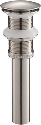 Tapón de drenaje desplegable para lavabo de baño, cubierta completa sin desbordamiento (oro cepillado)