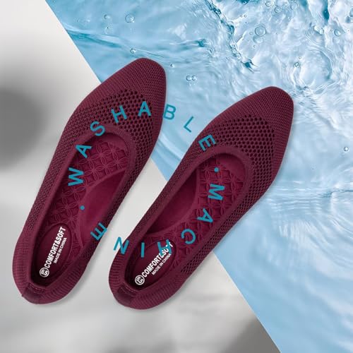 Frank Mully Square Toe Flats for Women Breathable Mesh Knitted Shoes with Arch Support for Walking, Travel & Daily Wear4
