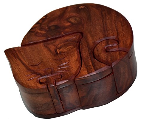 Boîte à puzzle magique en bois cachette secrète contre la perte d'objets - 5