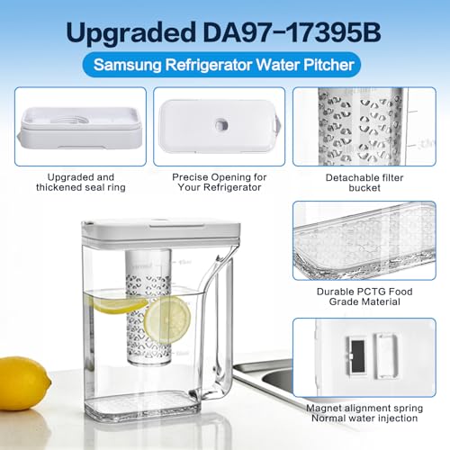 Image of Upgraded DA97-17395B Water Pitcher Reservoir,Compatible with Samsung Refrigerators RF28R7351SG RF28R7351SR RF28R6221SR【Food-Grade Durable Material, No-Leak Design】samsung refrigerator water pitcher