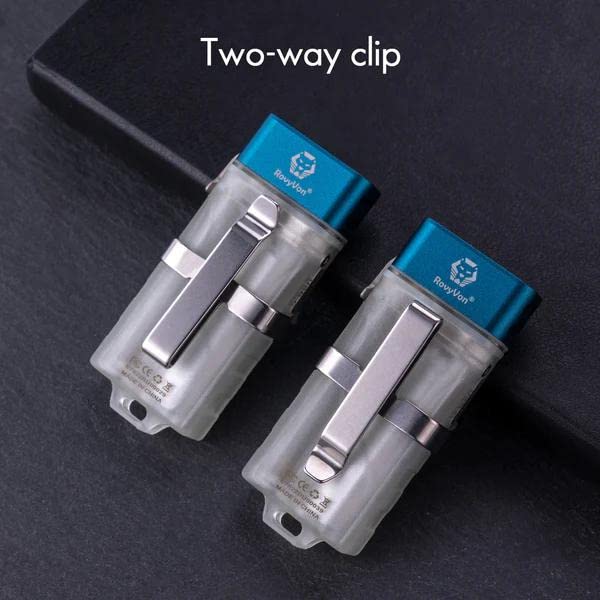 Image of RovyVon E7 EDC Flashlight USB C Rechargeable, 95+ High CRI, 500 Lumens Dual Power Keychain Flashlights Glow Blue, Compatible with AAA Battery for Daily and Outdoors (4000K Nature White /365nm)
