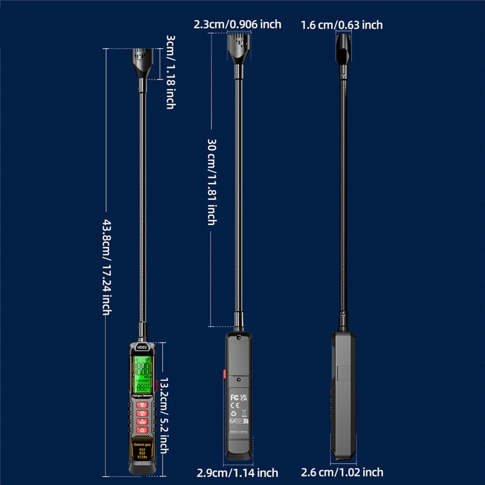 Détecteur de fuite halogène rechargeable R22, R32, pour R134a - Testeur de gaz pour climatisation et système de réfrigération avec détection professionnelle, pour climatiseurs domestiques et