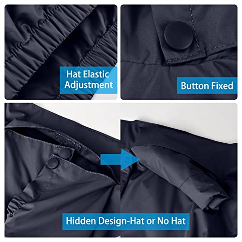 Image of YINGJIELIDE Boys Girls Waterproof Rain Jackets Kids Easy to Fold Windbreaker Lightweight Outdoor Hooded Raincoat