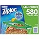 Ziploc Easy Open Tabs Sandwichbeutel, 580er Pack (145 Stück, 4 Packungen), Kunststoff, Selbstklebend, Farblos, Rechteckig, Wegwerfbar