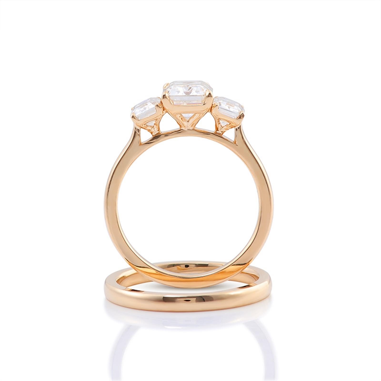 Wycian Anillo Moissanita Mujer Anillo De Compromiso Mujer Oro 9K Apilamiento con Moissanita Tamaño 18,5 Moda Para Hermana Día De San Valentín Joyas