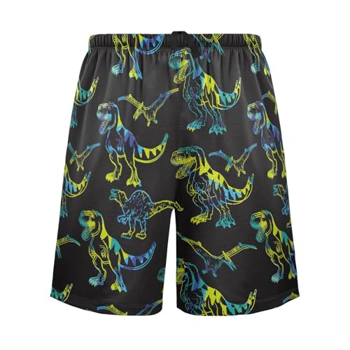 Men's Pajama Shorts Cartoon Snowman Sleep Shorts for Men Pajama Bottom Pants with Drawstring & Pockets S2