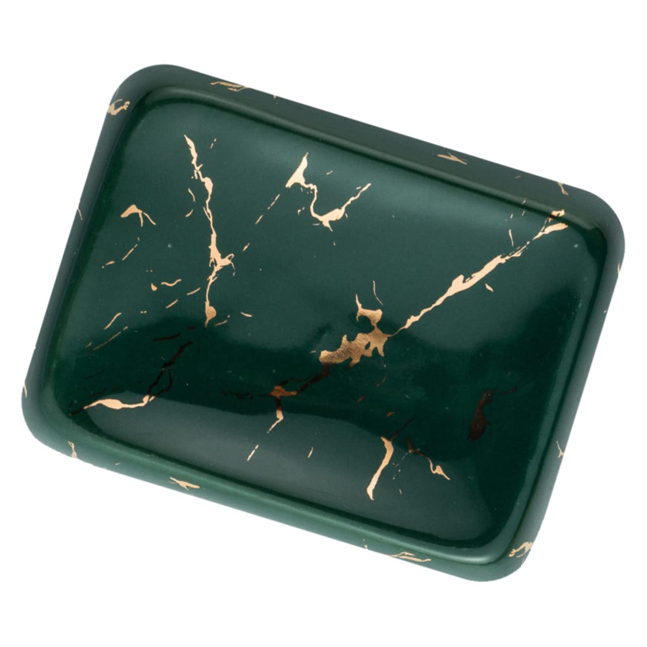 Jabonera de Baño de Cerámica Verde para Casa y Hotel | Formato Compacto Fácil de Limpiar , Estilo Nórdico Superficie Lisa Uso Práctico y Duradero