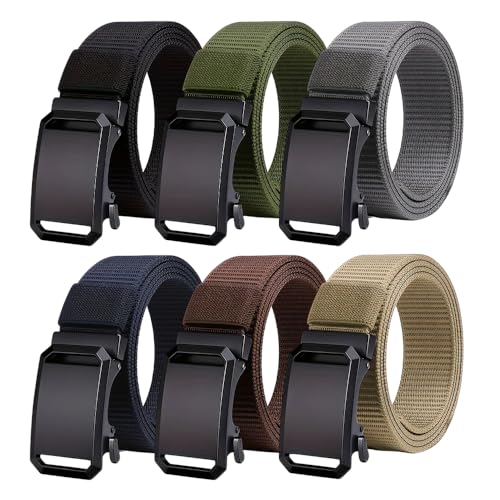 Men's Tactical Nylon Belt – Adjustable No-Hole Military Style Belt with Metal Buckle for Work, Casual, Hiking & Outdoor Use2
