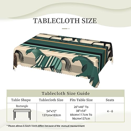 Nappe rectangulaire rayures de cheval 137x183cm imperméable lavable