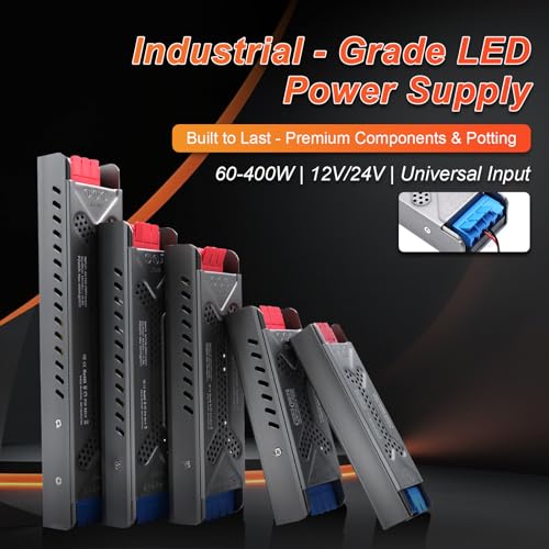 Image of 24V 60W Ultra Slim LED Transformer 100-250V AC to DC 24V Quiet Low Volt Power Supply Constant Voltage Driver Adapter for LED Strip Lights, Wall Lamp