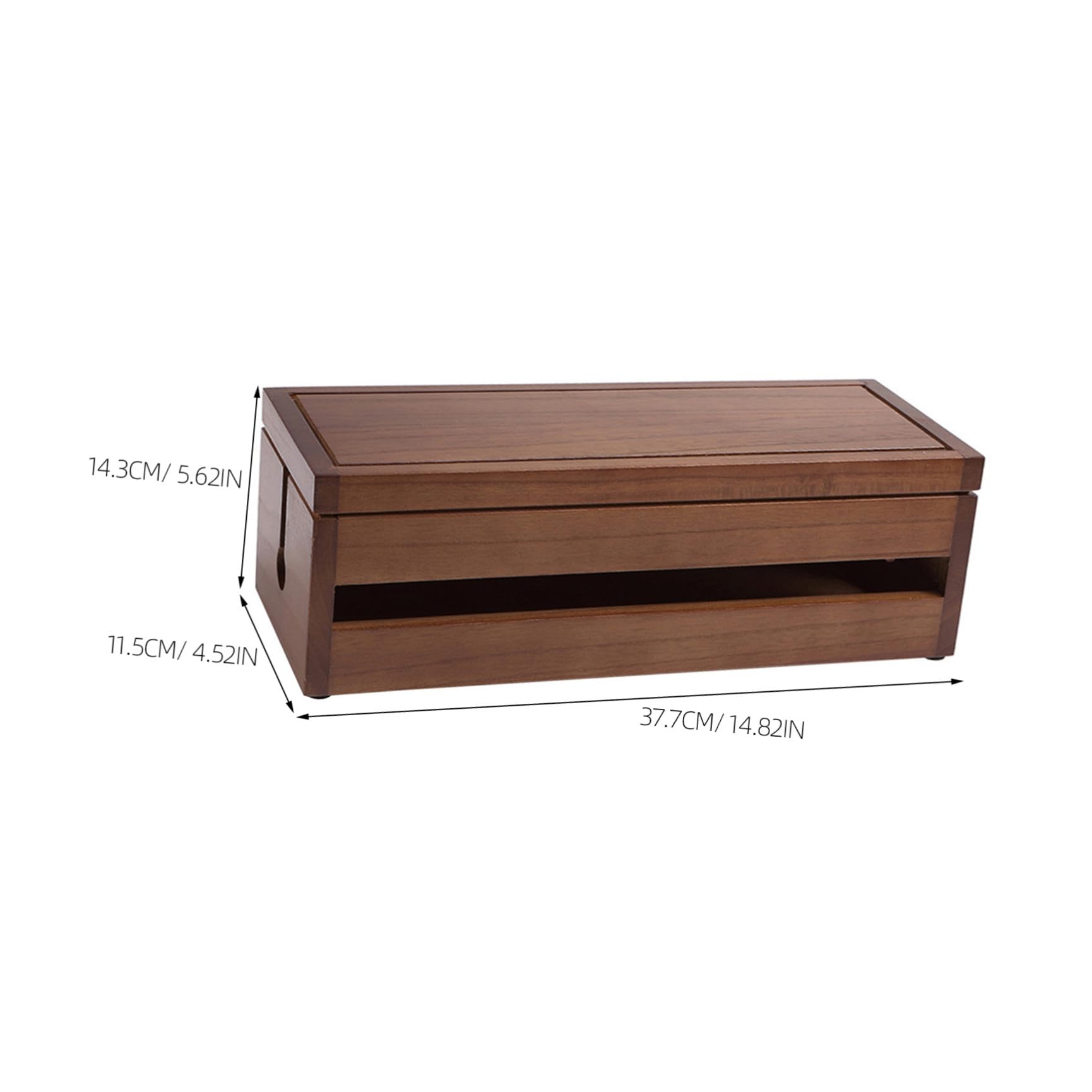 Gatuida Scatola Design Multifunzionale Color Caffè Raccogli Cavi Elettrici in Legno di Paulownia e Dissipazione del Calore per Organizzare e Proteggere i Fili a Casa in Ufficio