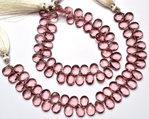 1 Strand Natural Kunzite Gem Color Hydro Quartz Facet 7x10MM Approx. Pear Shape Briolette Beads 7 inch