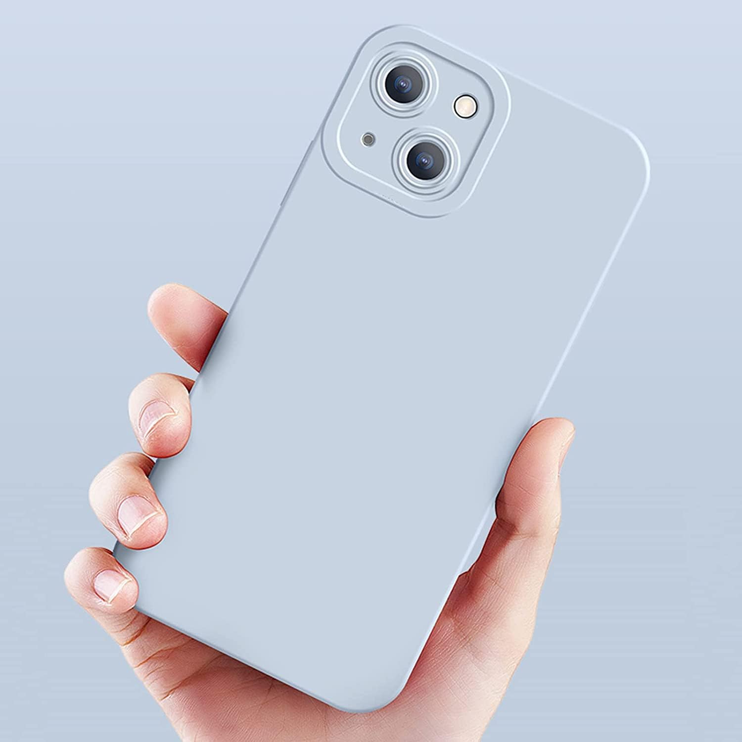 Funda de silicona, silicona líquida delgada de tacto suave y sedoso, funda protectora de goma antiarañazos de cuerpo completo, para iPhone 14/14 Pro/14 Plus/14Pro Max (Color: gris, tamaño: 14