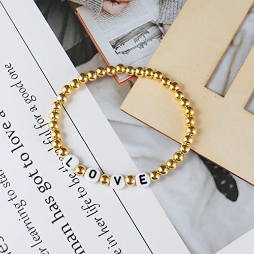 COLORFUL BLING Teacher Appreciation Bracelets Solf Clay Love Teach Inspire Letter Beaded Teacher Bracelets Teacher Gift for Women2