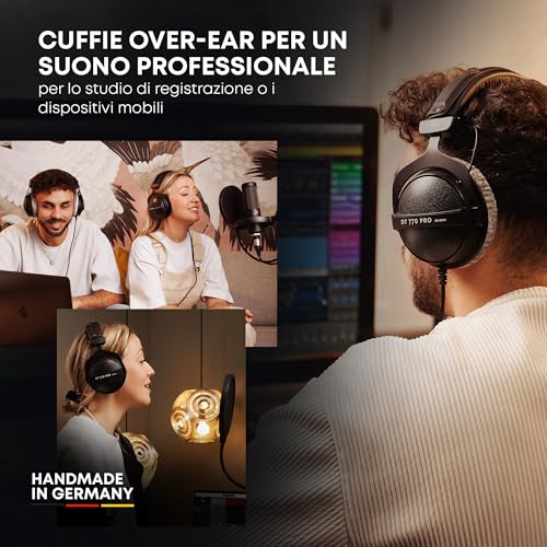 Beyerdynamic DT 770 PRO 80 Ohm Cuffie da Studio, 25.4x12.7x20.3 cm - Cuffia gaming - Immagine 4