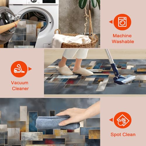 Alfombrilla antideslizante casa rectangular gris de gran tamanio 8