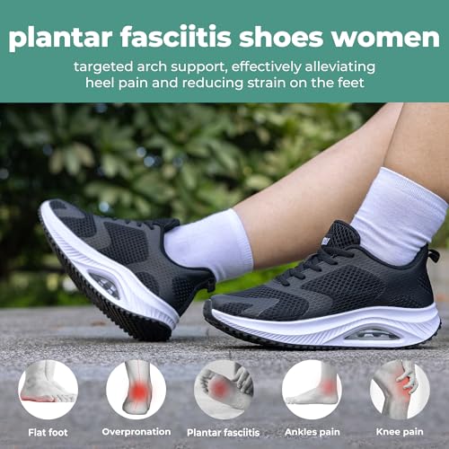 Image of Autper Plantar Fasciitis Shoes Women Walking Arch Support Tennis Casual Athletic Nurse Orthotic Sneakers for Foot Pain Relief