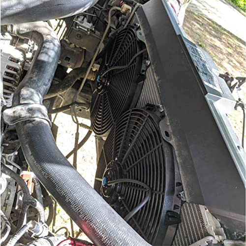 Batoneco 12" Electric Radiator Cooling Fan Mounting Kit, 12V Cooling Radiator Fan With 80W 800 Cfm Slim High Performance Universal (Black) #TOP4