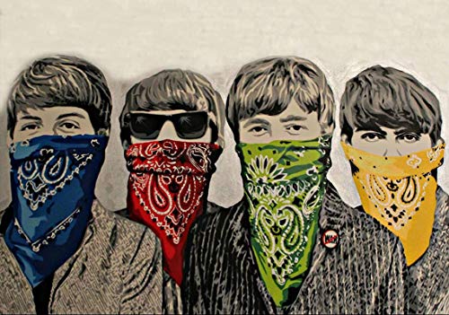 Toile Tableau 60x80cm sans Cadre Banksy Beatles Bandanas Graffiti Art Mural sur Toile - Les Beatles, Paul McCartney, John Lennon, RIngo Starr, George Harrison Toile Tableau 60x80cm sans Cadre Banksy Beatles Bandanas Graffiti Art Mural sur Toile – Image 4