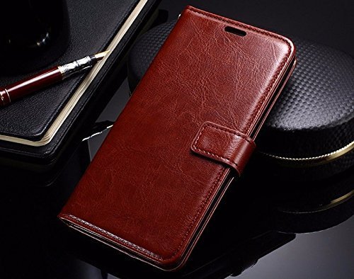 Image of ClickCase for Realme Narzo 20 pro Vintage Series Leather Wallet Flip Case Kick Stand with Magnetic Closure Flip Cover for Realme Narzo 20 pro (Executive Brown)