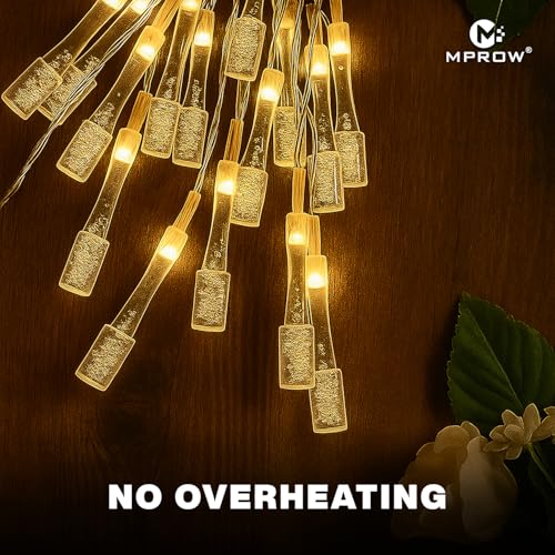 Image of MPROW Water Drop LED String Lights, 14 Warm White Fairy Lights, Plug-in Decorative Lights for Indoor Outdoor (Crystal Bottle Warm White, 3m, 14)