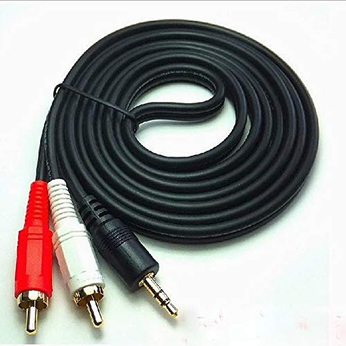 Gimax 50pcs/lot 3.5mm audio cable one sub-two Lotus plug computer phone output power amplifier audio line 150cm - (Color: 0pcs a pack)