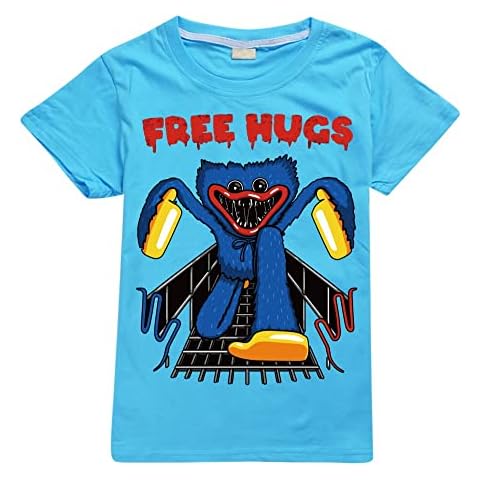 Huggy Wuggy T Shirt for Boys Girls Kids Huggy Wuggy Top Huggy Wuggy Clothes (Light Blue,140cm,7 Years,8 Years) Cover