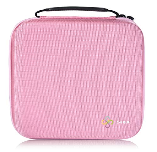 SHBC Essential Oil Carrying Case Pink Holds 30 Bottles-Suitable for 5ml 10ml 15ml Roller Bottles-Portable Handle Bag for Travel and Home-Perfect for DoTerra and Young Living Oil