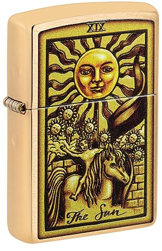 Encendedor de bolsillo Zippo Tarot Brushed Brass miniatura 1
