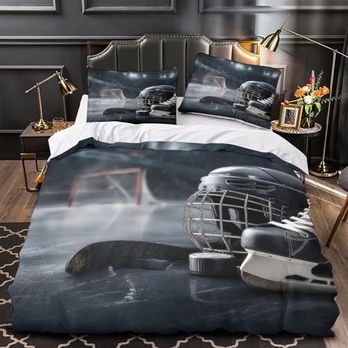 Housse de couette hockey en microfibre douce premium avec fermeture éclair