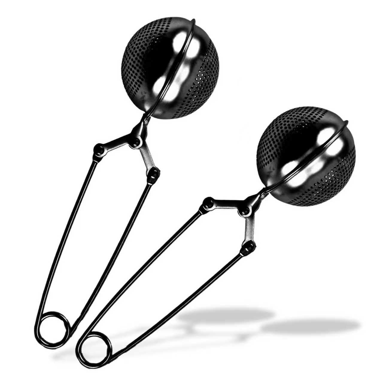 Coador de chá com bola de pressão dourada com alça para chá de folhas soltas e